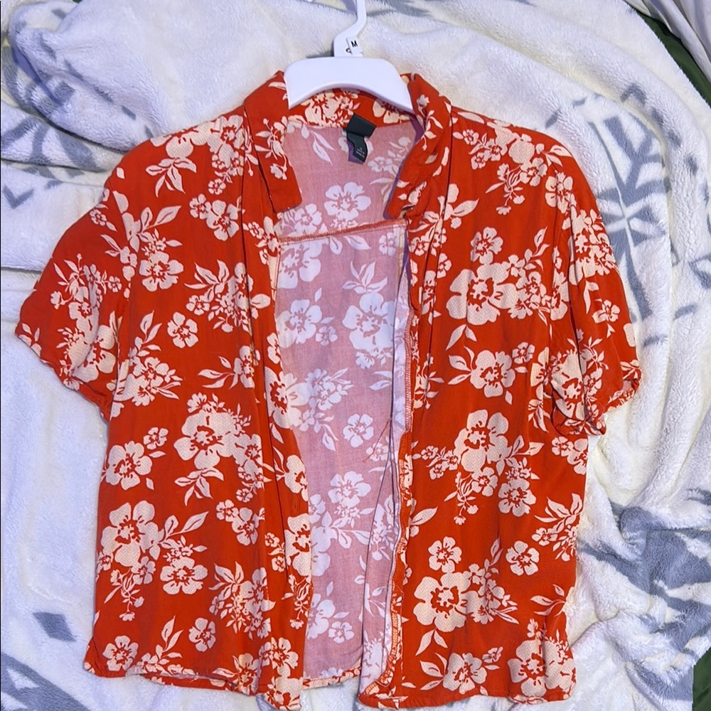 Floral Red Women's Top